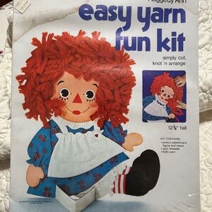 Raggedy Ann & Andy Yarn Craft Kit - Red and Blue Sealed!